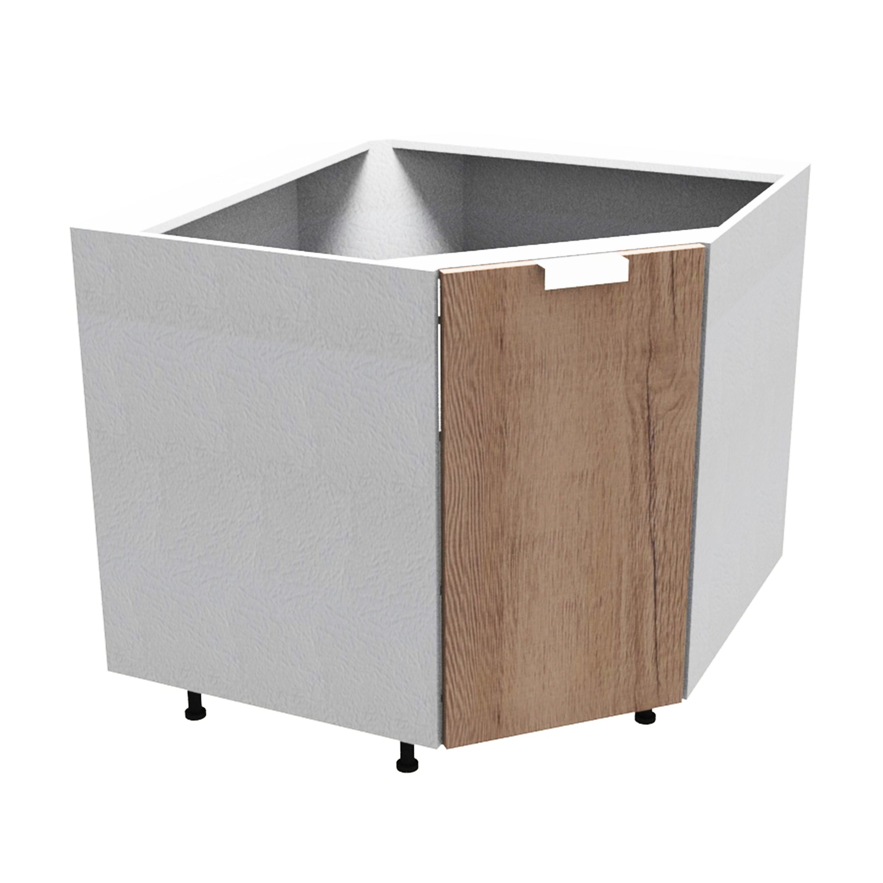 RTA - Rustic Oak - Corner Sink Base Cabinets | 36"W x 34.5"H x 24"D