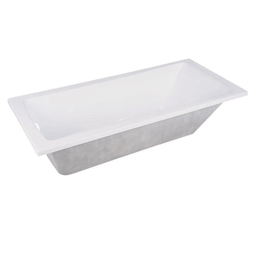 59-Inch Acrylic Rectangular Drop-In Tub, White