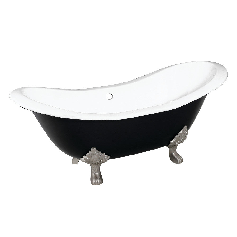 Cast Iron Double Slipper Clawfoot Tub (No Faucet Drillings)