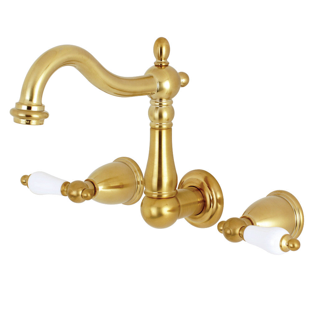 Heritage Traditional 8 Inch Center Wall Mount Bathroom Faucet