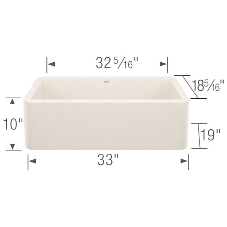 Blanco Ikon 33 Inch Silgranit Apron - Front Farmhouse Kitchen Sink - BUILDMYPLACE