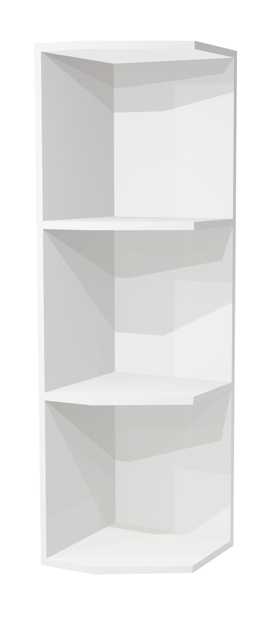 RTA - Glossy White - End Wall Shelf Base Cabinets | 12"W x 30"H x 12"D