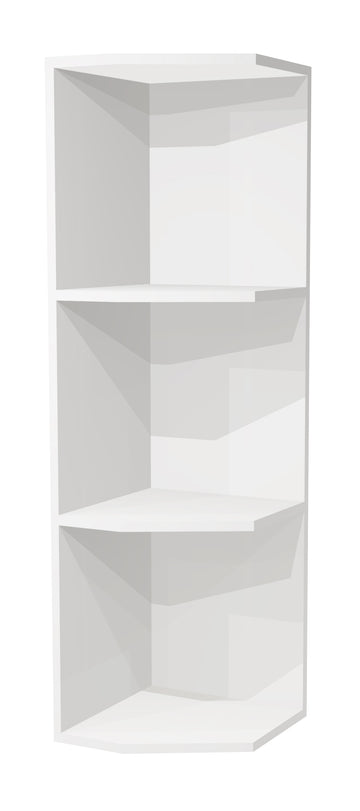 RTA - Glossy White - End Wall Shelf Base Cabinets | 12"W x 36"H x 12"D