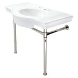 Templeton 37" x 22" Ceramic Console Sink with Stainless Steel Legs