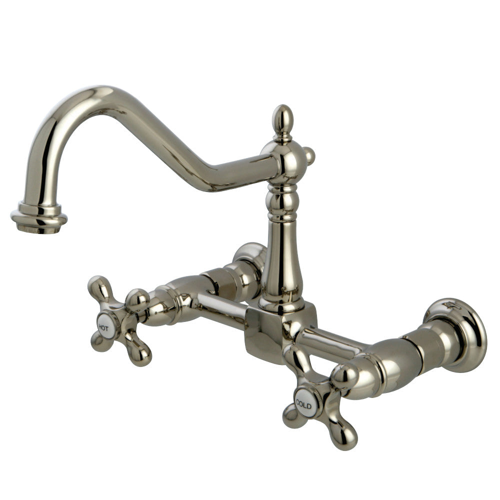 Heritage Two-Handle Traditional Wall Mount Bridge Kitchen Faucet