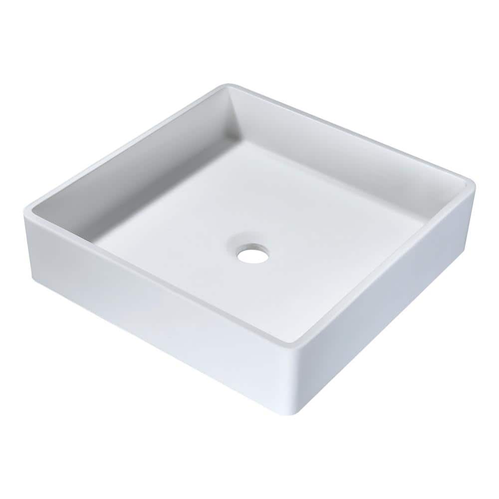 Vessel Sink Solid Surface in Matte White- Maine Series