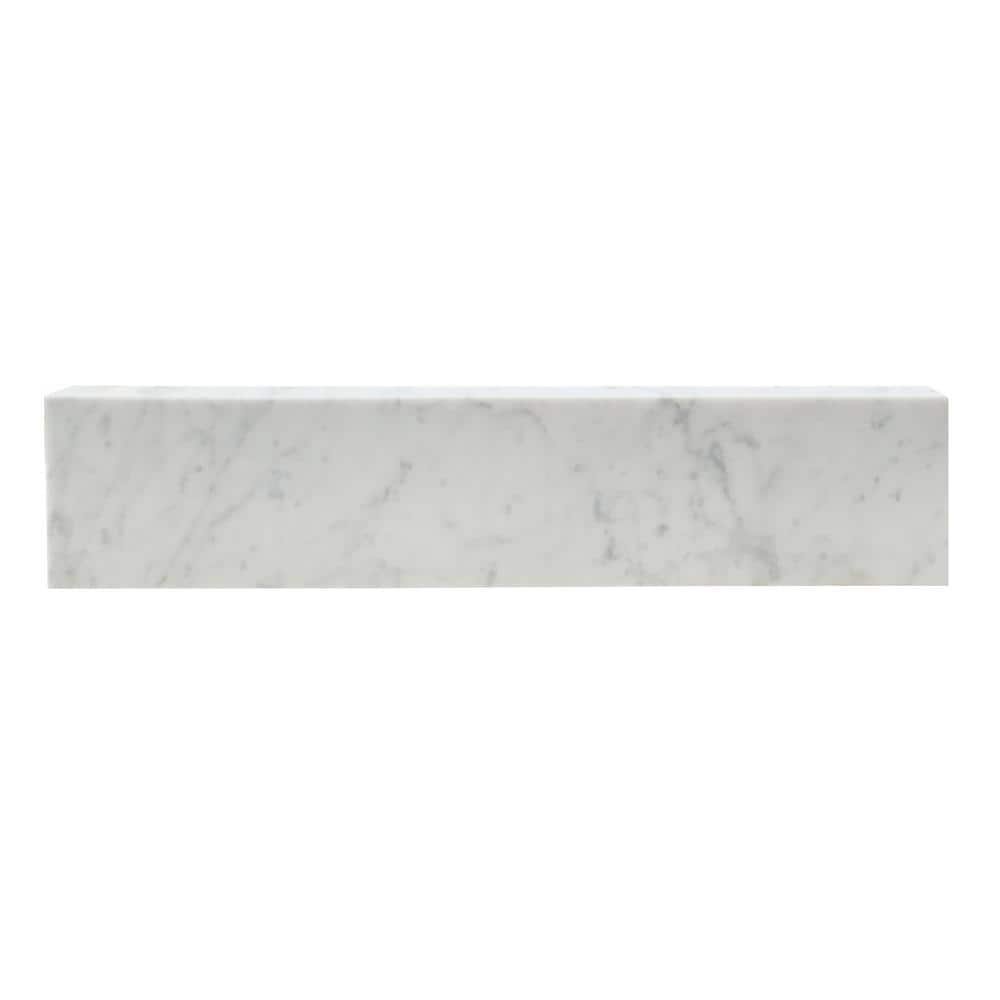 21 in. Bianco Marble Vanity Sidesplash in Carrara White, Premium 1 in. Thickness