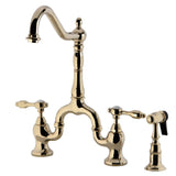 Tudor Bridge Kitchen Faucet with Brass Sprayer