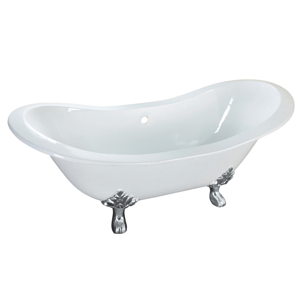 Cast Iron Double Slipper Clawfoot Tub (No Faucet Drillings)