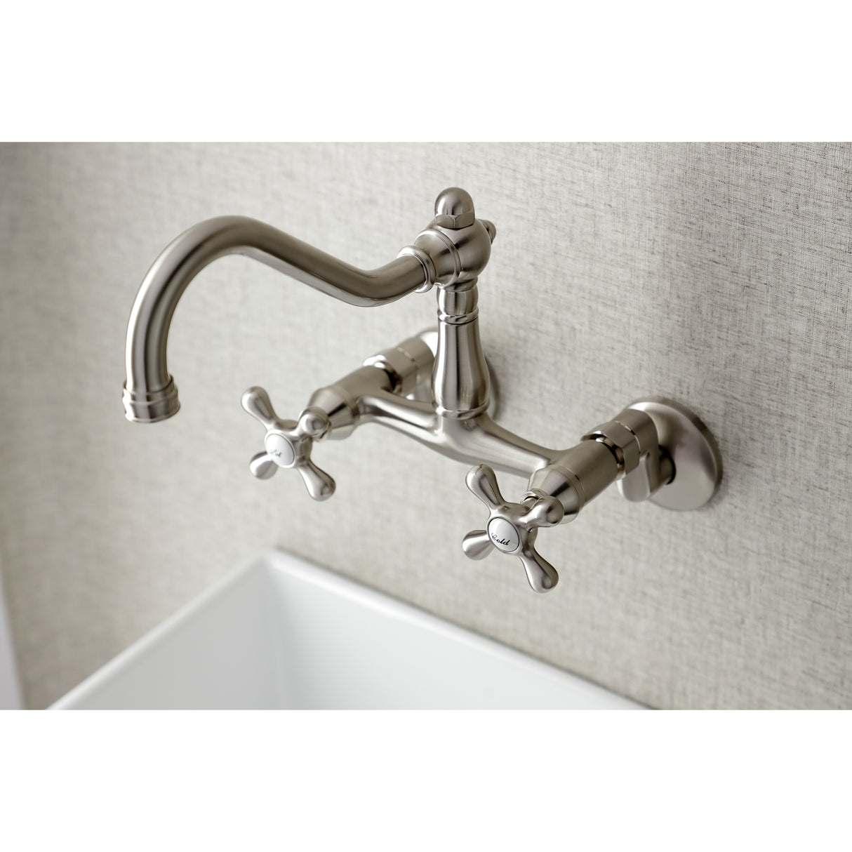 Vintage 6 Inch Traditional Adjustable Center Wall Mount Kitchen Faucet