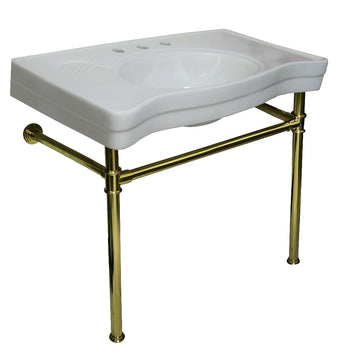 Imperial 36" x 19" Ceramic Console Sink with Stainless Steel Legs