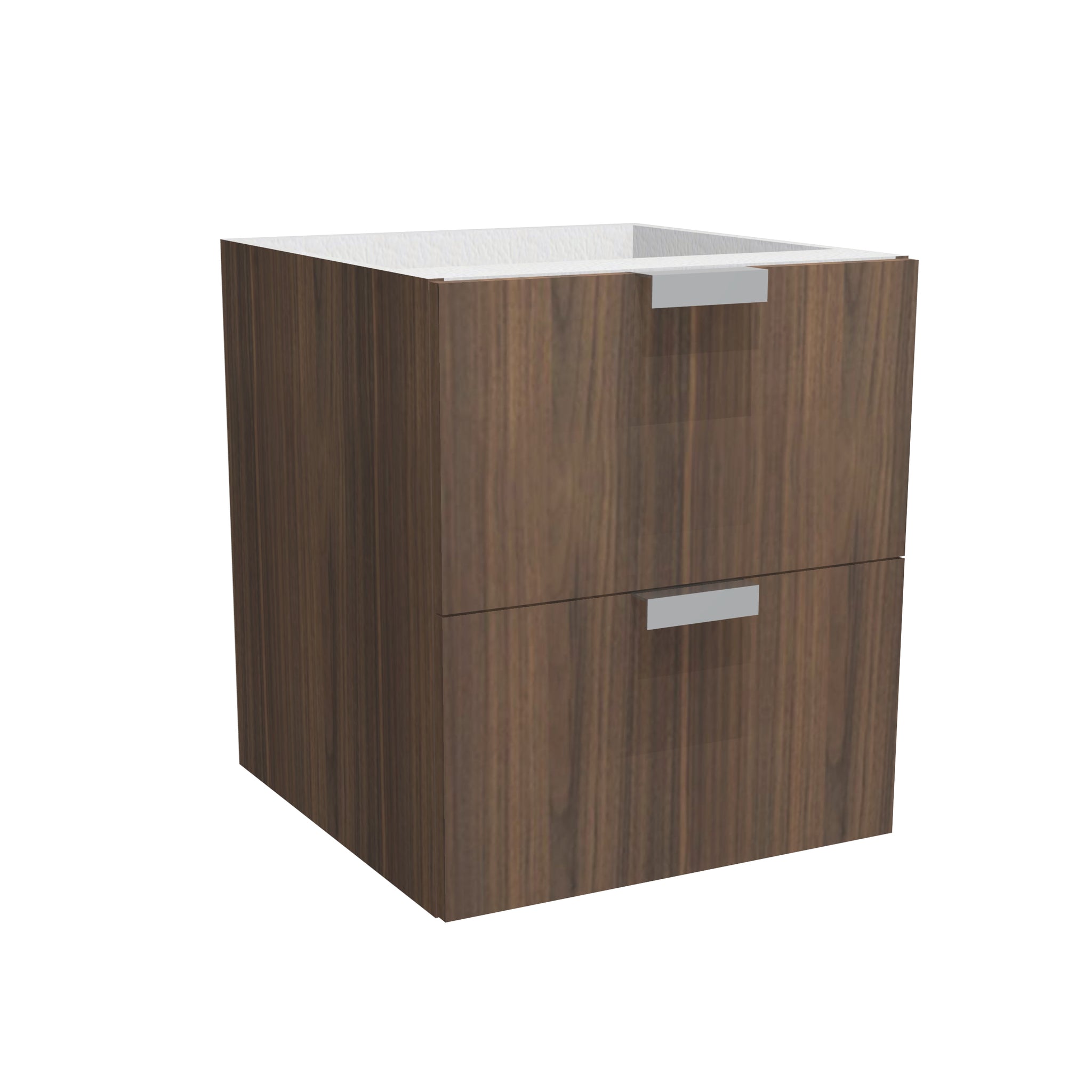 RTA - Walnut - Floating Vanity Drawer Base Cabinet | 21"W x 34.5"H x 21"D