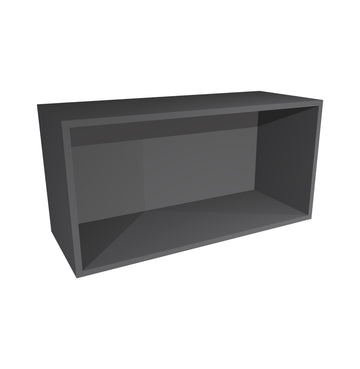 RTA - Lacquer Grey - Wall Open Cabinet | 36"W x 15"H x 12"D