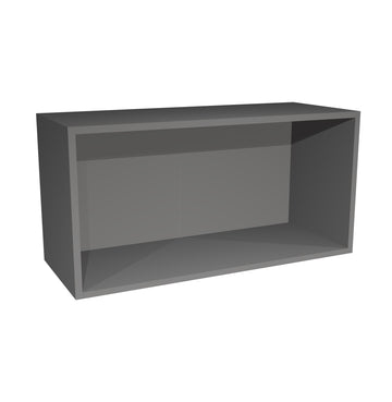 RTA - Grey Shaker - Wall Open Cabinet | 36"W x 15"H x 12"D