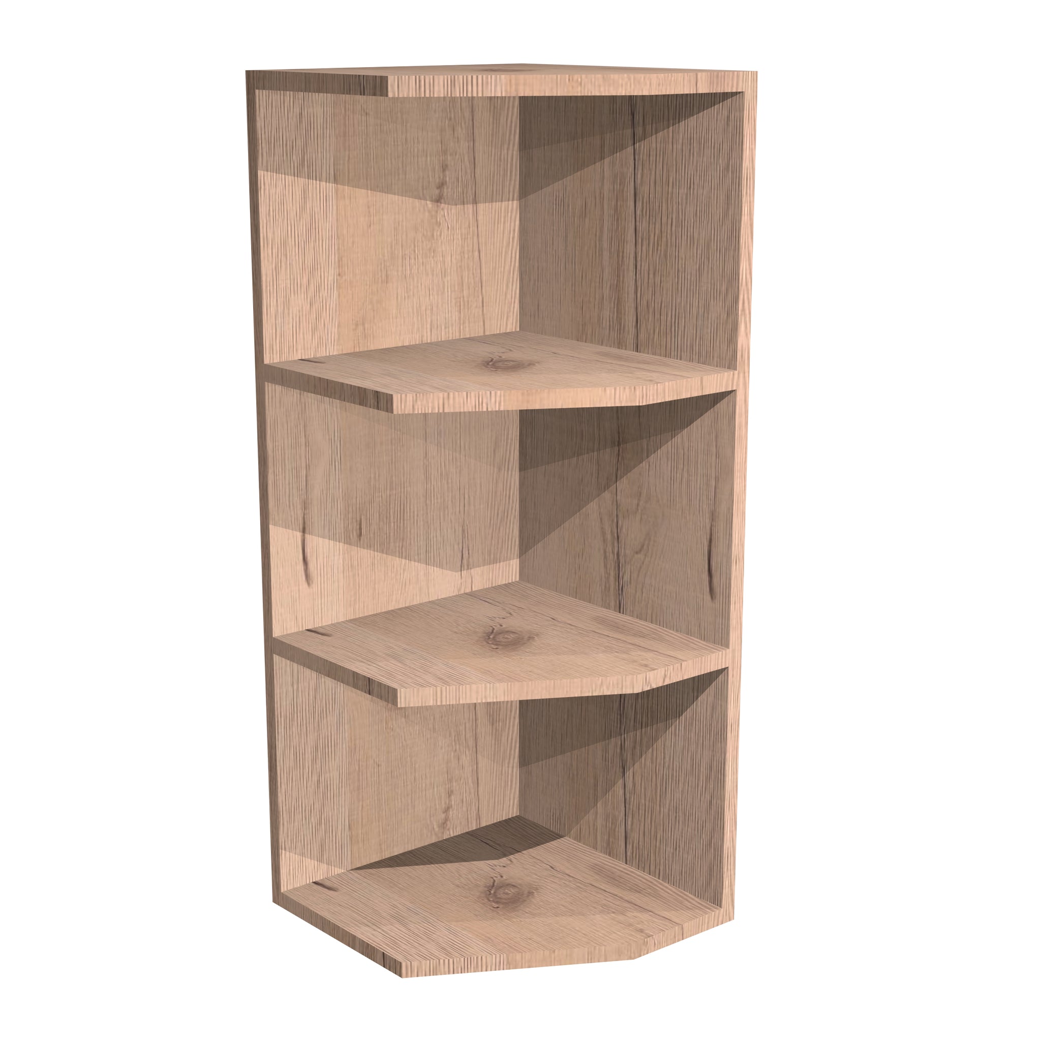 RTA - Rustic Oak - End Wall Shelf Base Cabinets | 12"W x 30"H x 12"D