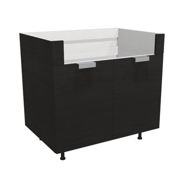 RTA - Dark Wood - Apron Sink Base Cabinet | 33"W x 34.5"H x 24"D