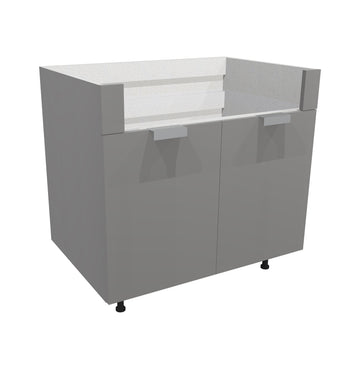 RTA - Glossy Grey - Apron Sink Base Cabinet | 33"W x 34.5"H x 24"D