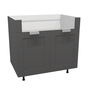 RTA - Grey Shaker - Apron Sink Base Cabinet | 36"W x 30"H x 23.8"D