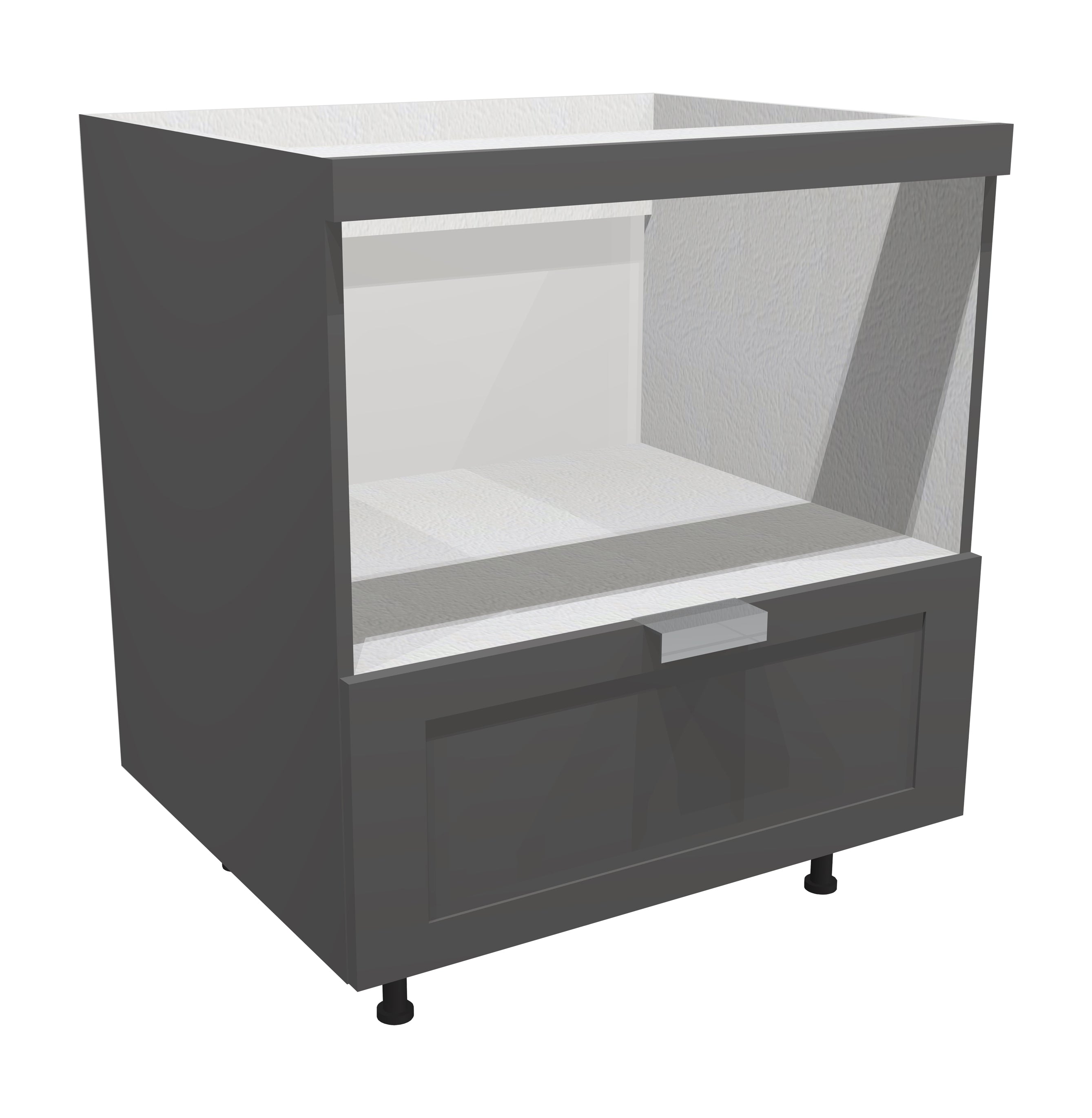 Microwave Shelf Cabinet Double Dark Gray Shaker Full Overlay Cabinet 3 –  RTA Wholesalers