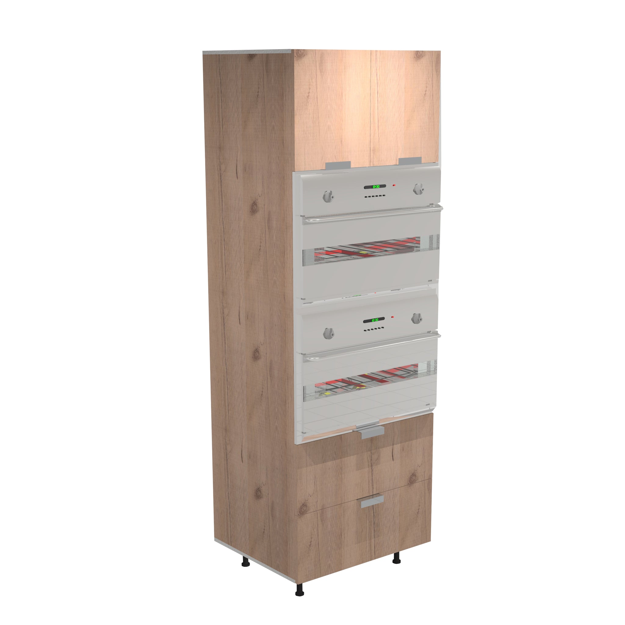 RTA - Rustic Oak - Micro-Oven Tall Cabinet | 30"W x 90"H x 24"D