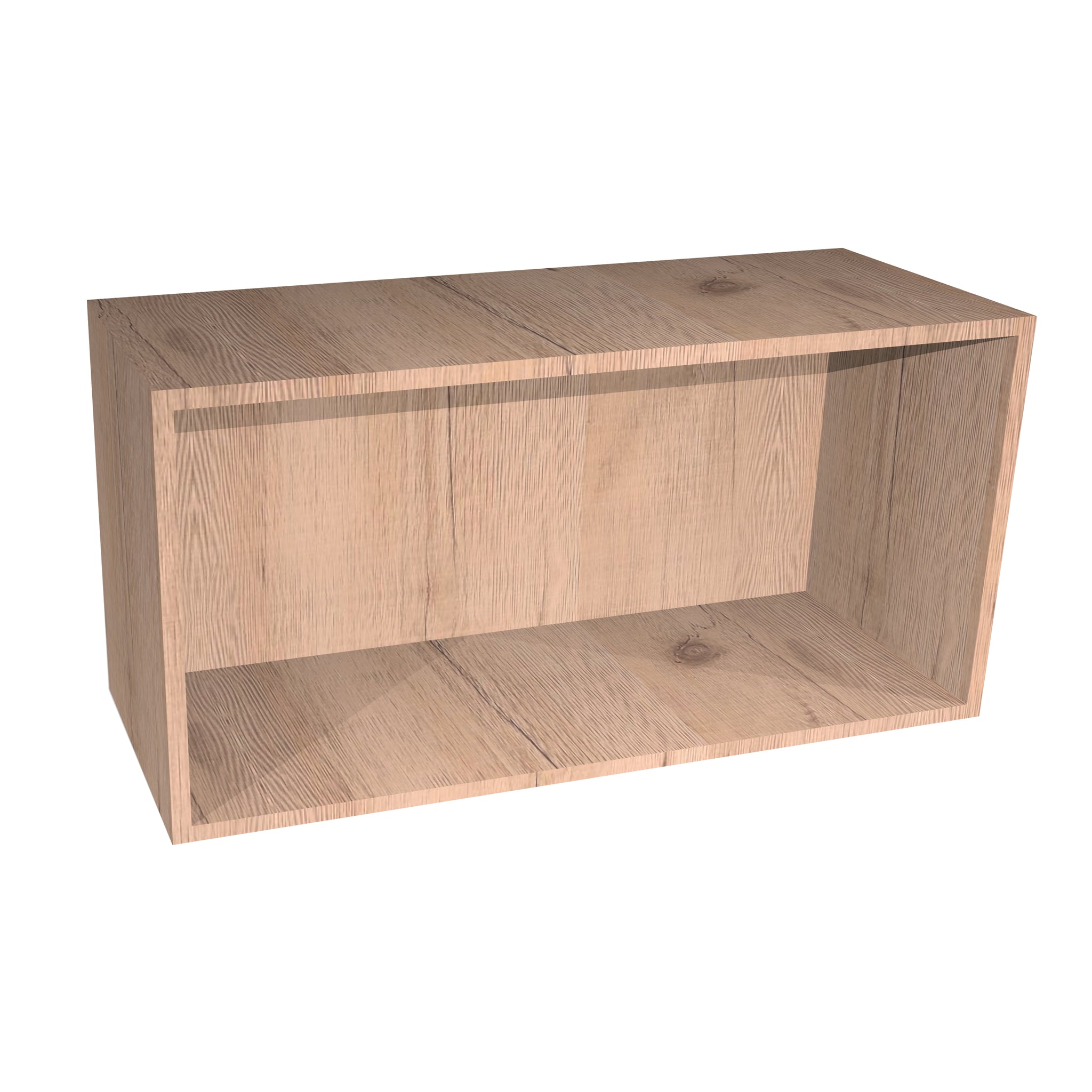 RTA - Rustic Oak - Wall Open Cabinet | 30"W x 15"H x 12"D