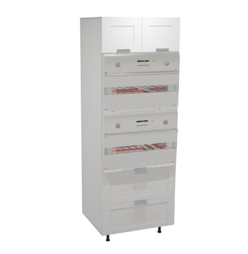 RTA - White Shaker - Micro-Oven Tall Cabinet | 30"W x 90"H x 24"D