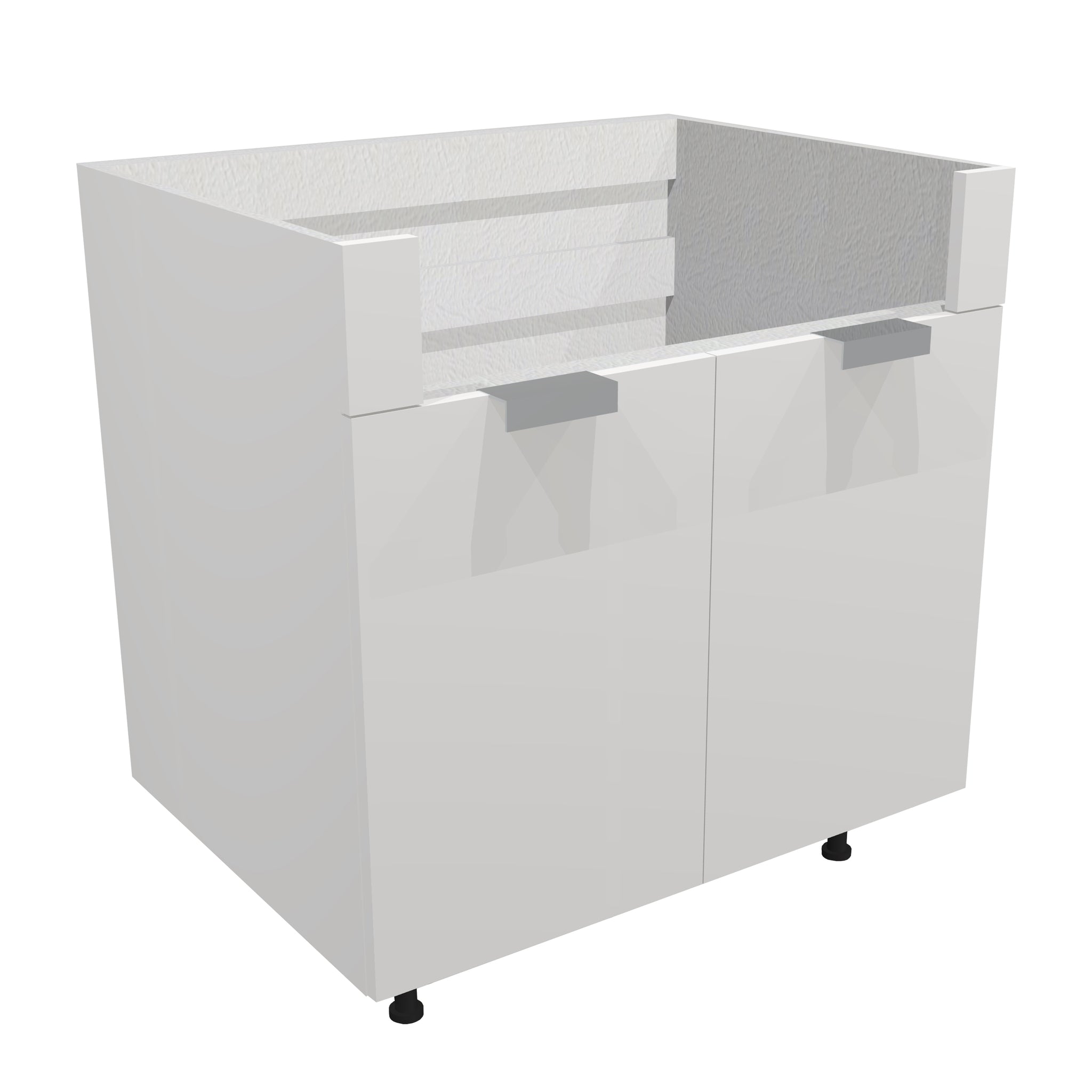 RTA - Glossy White - Farm Sink Base Cabinet | 33"W x 34.5"H x 24"D