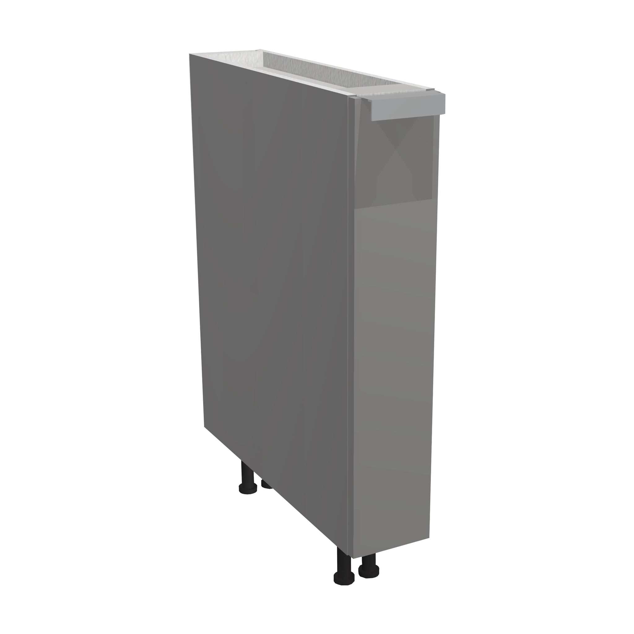 RTA - Glossy Grey - Base Spice Rack Cabinet | 6"W x 34.5"H x 24"D