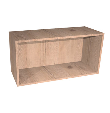 RTA - Rustic Oak - Wall Open Cabinet | 36"W x 15"H x 12"D