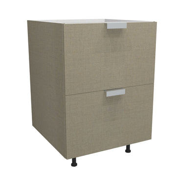 RTA - Fabric Grey - Two Drawer Base Cabinet | 24"W x 34.5"H x 24"D