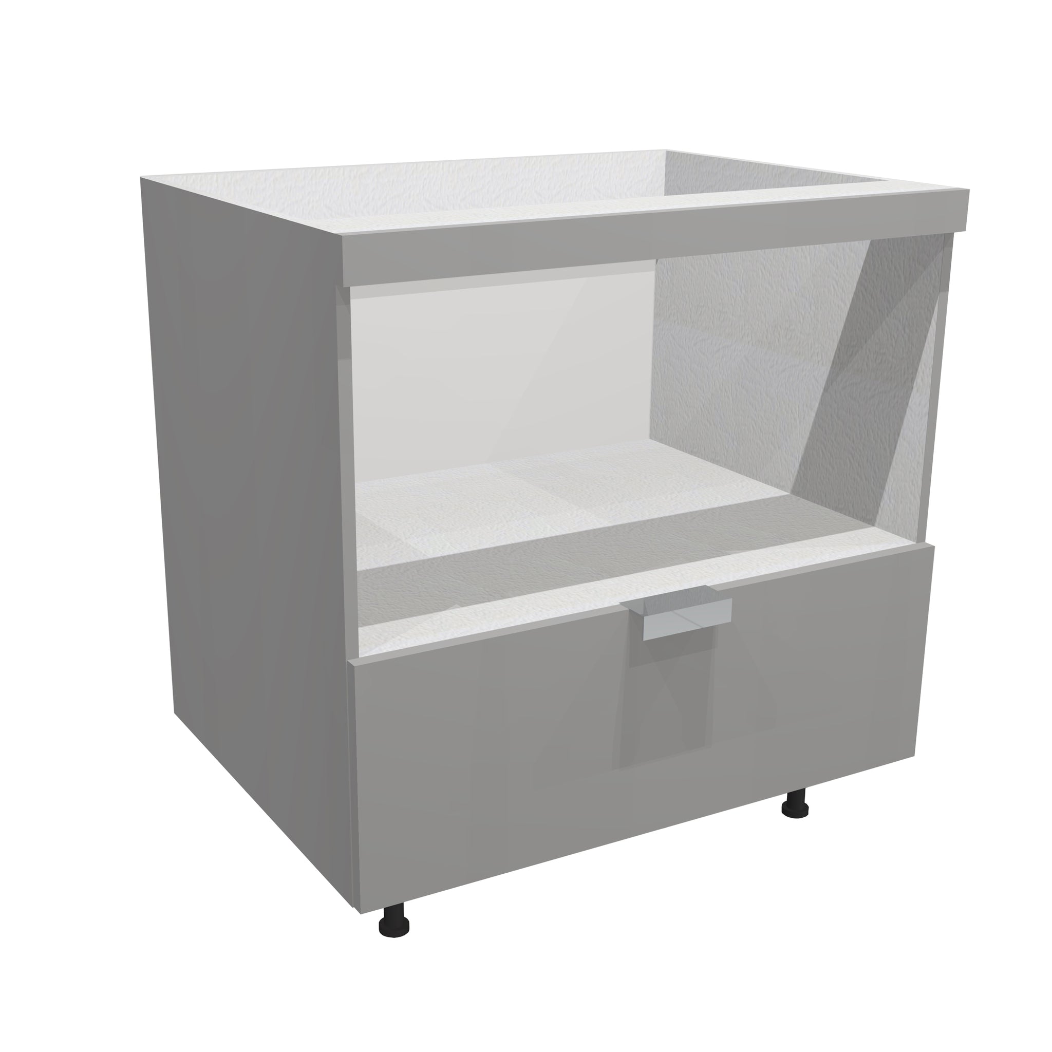 RTA - Glossy Grey - Base Microwave Cabinet | 24"W x 34.5"H x 24"D
