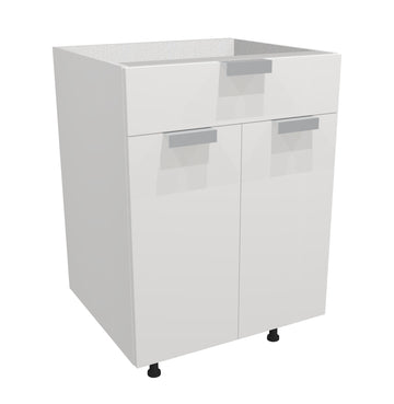 RTA - Glossy White - Sink Vanity Double Door Cabinet | 24"W x 30"H x 21"D