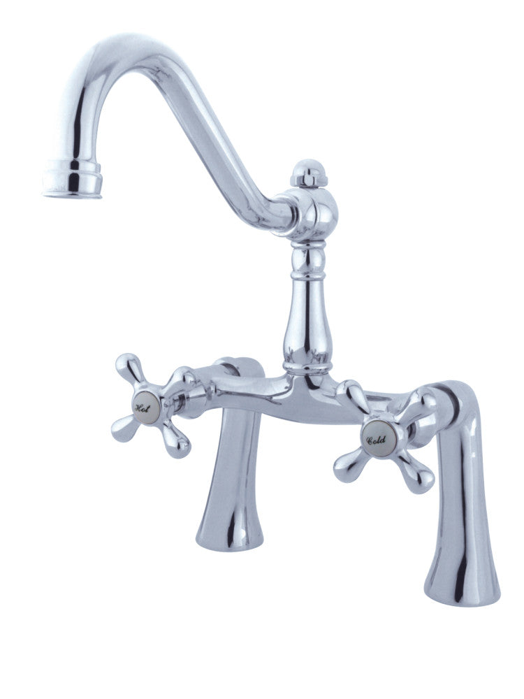 Restoration 7" Center Deck Mount Clawfoot Tub Faucet In Solid Brass Construction