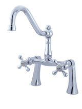 Restoration 7" Center Deck Mount Clawfoot Tub Faucet In Solid Brass Construction