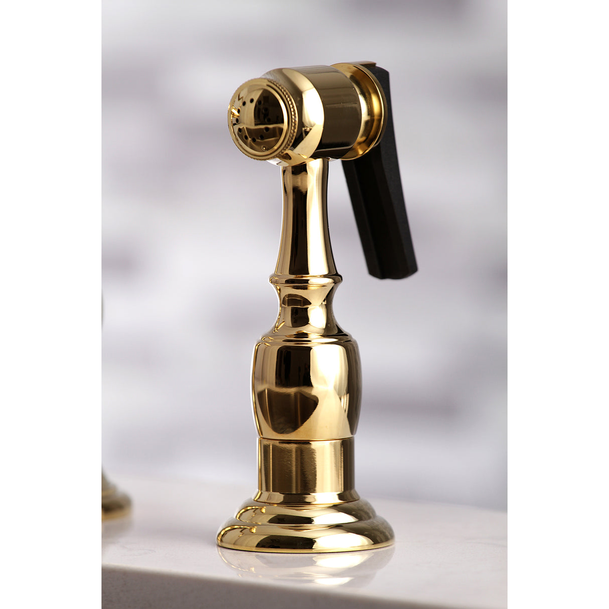 Restoration 8" Bridge Kitchen Faucet With Sprayer Includes Cross Handles For Easy Rotation