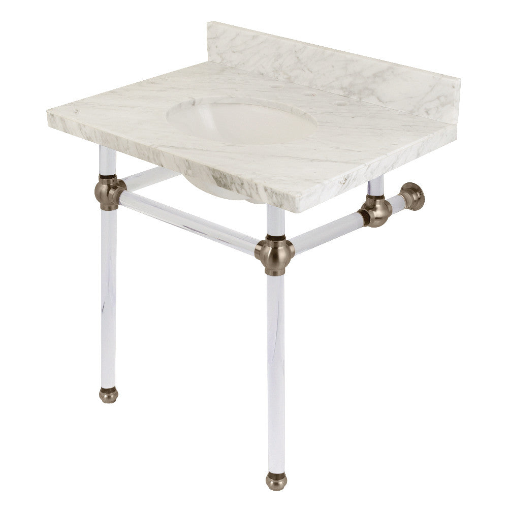 Templeton 30" X 22" Marble Vanity Top w/Acrylic Console Legs