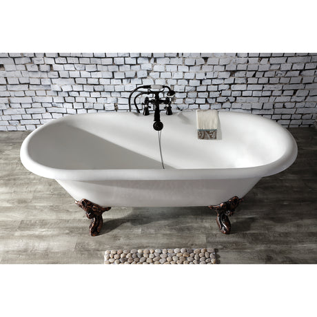 Cast Iron Double Ended Clawfoot Tub with 7 - Inch Faucet Drillings - BUILDMYPLACE