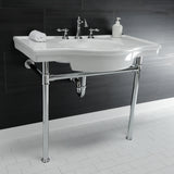 Templeton 37" x 22" Ceramic Console Sink with Stainless Steel Legs