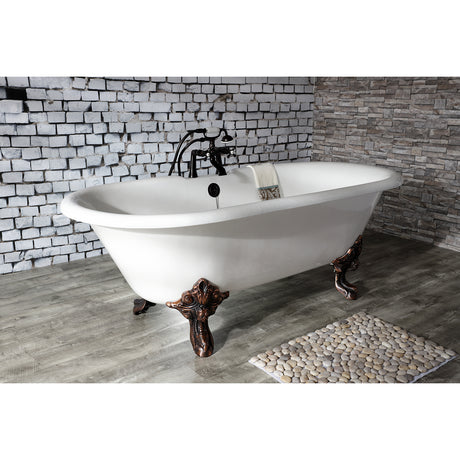 Cast Iron Double Ended Clawfoot Tub with 7 - Inch Faucet Drillings - BUILDMYPLACE