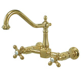 Heritage Two-Handle Traditional Wall Mount Bridge Kitchen Faucet