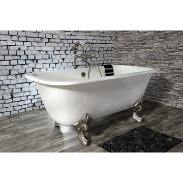 67-Inch Cast Iron Double Ended Clawfoot Tub with 7-Inch Faucet Drillings