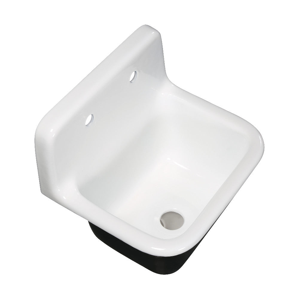 Fauceture Petra Galley 22" Wall Mount Single Bowl Kitchen Sink, White