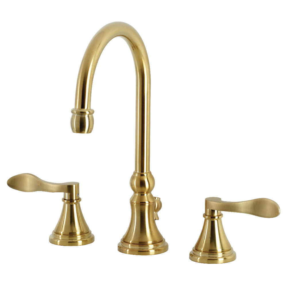 NuFrench Widespread Bathroom Faucet with Brass Pop-Up