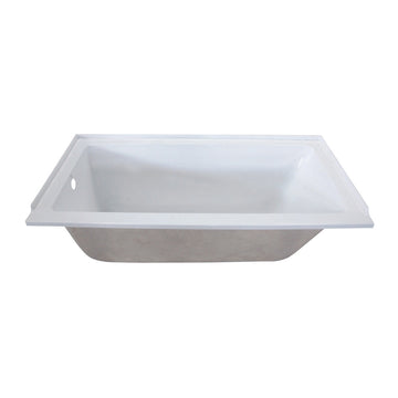 60-Inch Drop In Acrylic Tub with Reversible Drain Hole, White