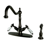 Wilshire Mono Deck Mount Kitchen Faucet with Brass Sprayer