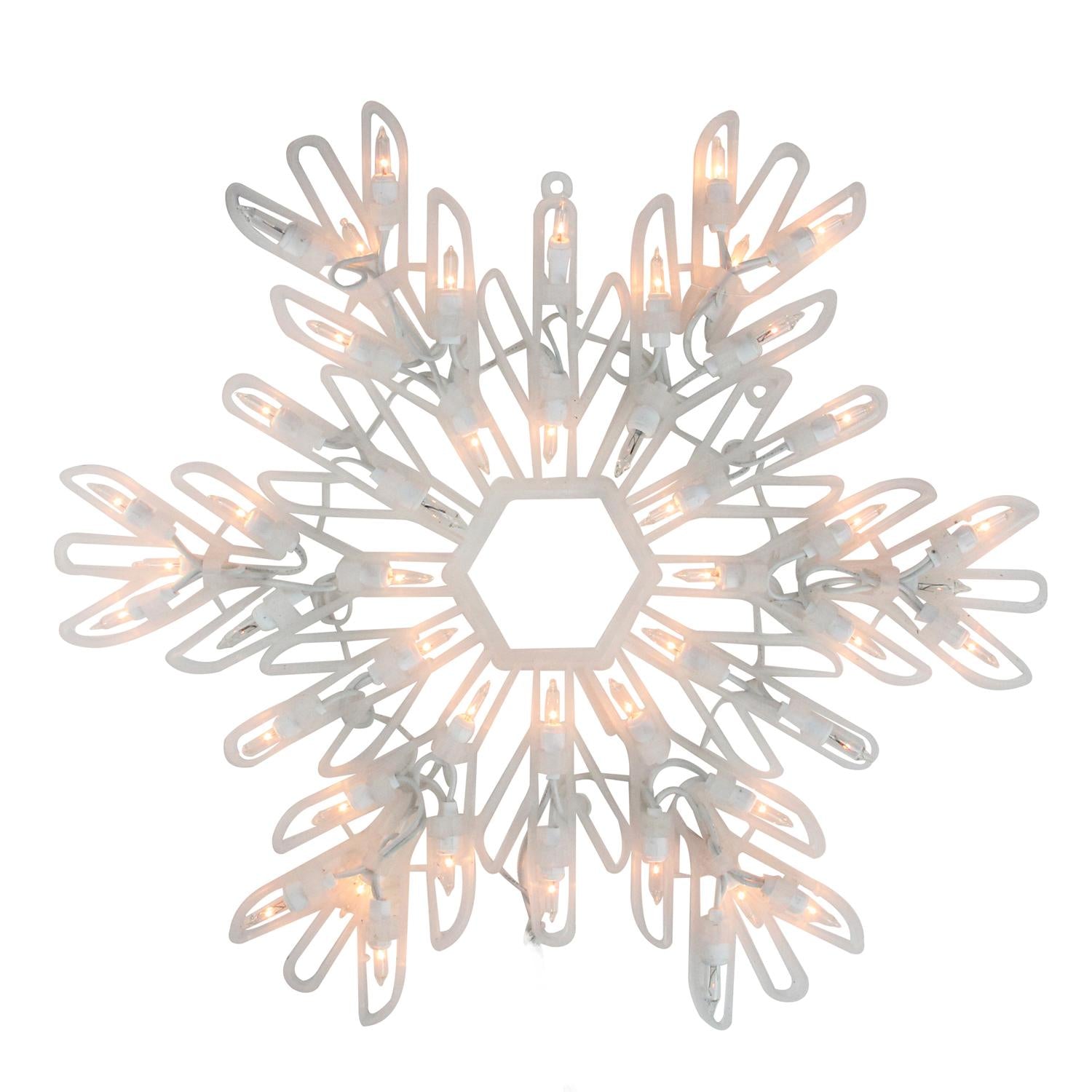15" Lighted Shimmering Snowflake Christmas Window Silhouette Decoration