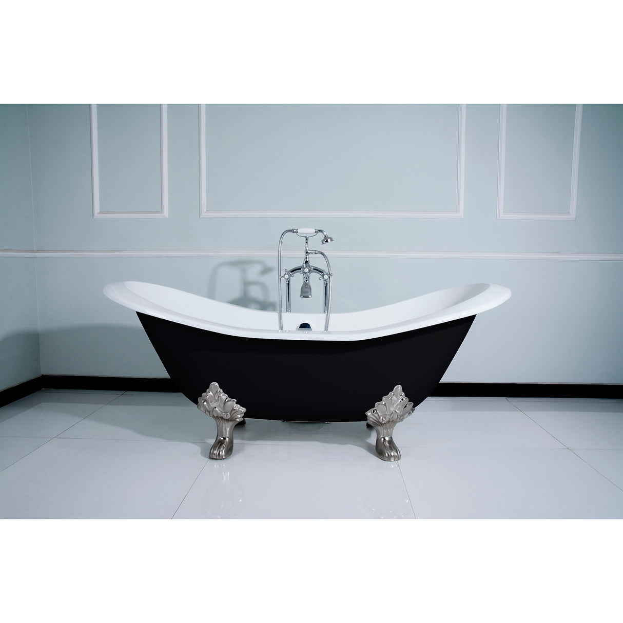 Cast Iron Double Slipper Clawfoot Tub (No Faucet Drillings)