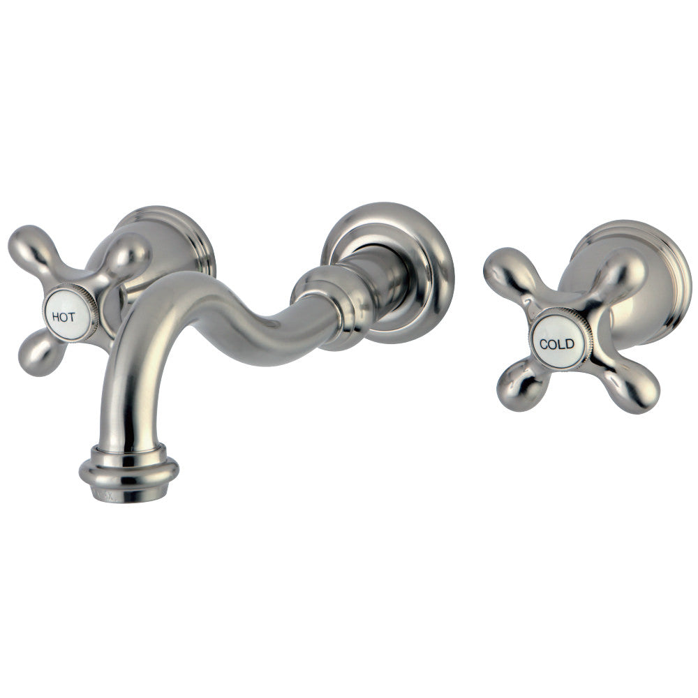 Vintage Two-handle 3-Hole Wall Mount Bathroom Faucet