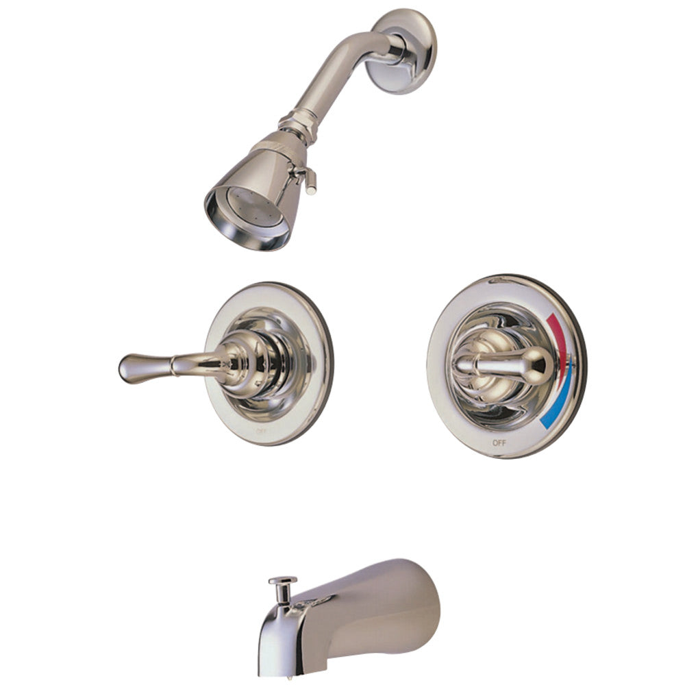 Magellan Twin Handles Tub Shower Faucet Pressure Balanced With Volume Control