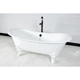 Cast Iron Double Slipper Clawfoot Tub (No Faucet Drillings)